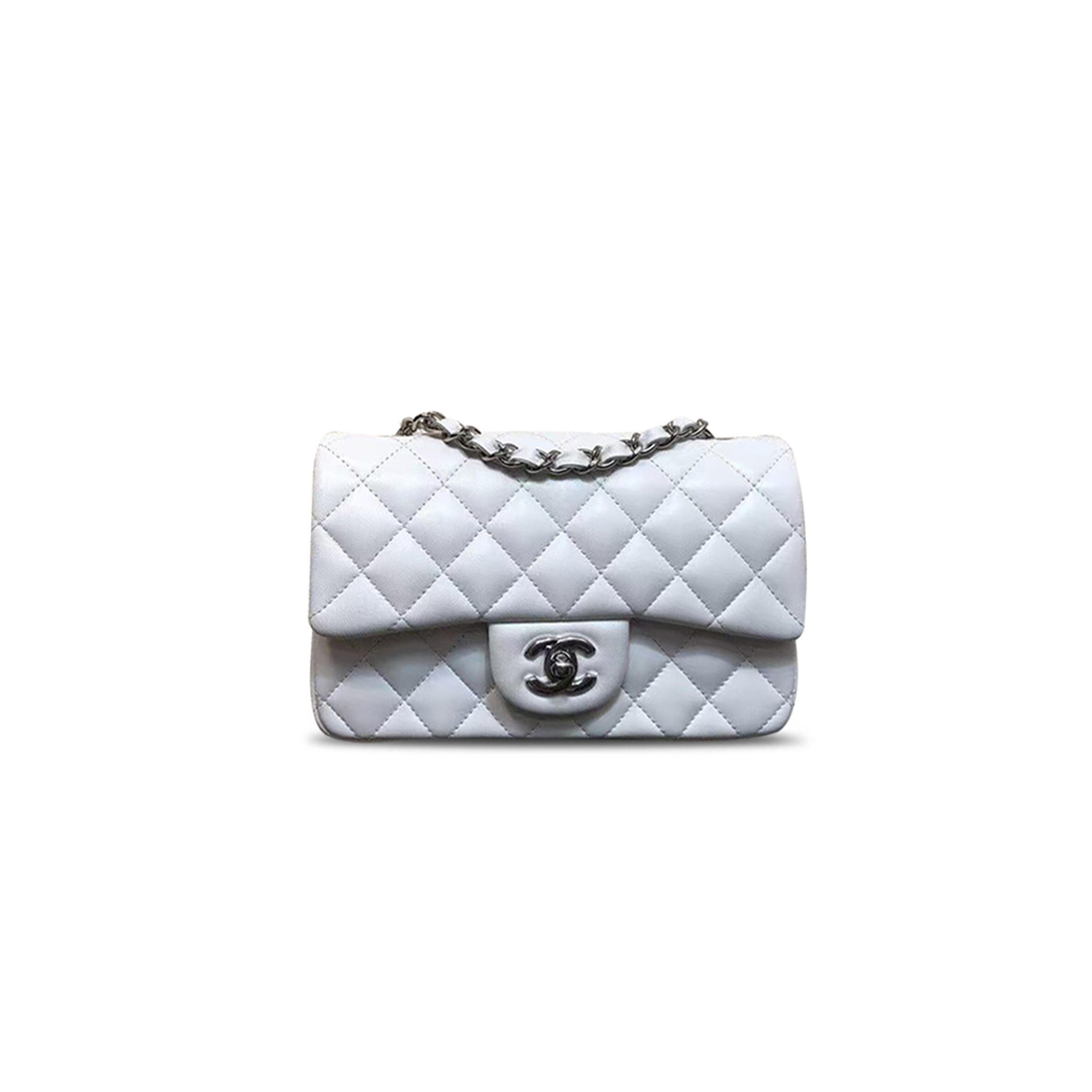 CHANEL MINI CLASSIC DOUBLE FLAP SHEEPSKIN SHOULDER BAG  (20*12*7cm)